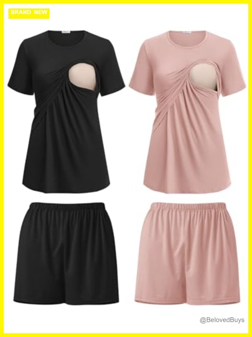 2 Pack Nursing Pajama Set Postpartum Breastfeeding Lounge